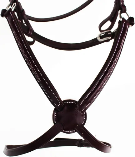Miniatura 4 de CHALLENGER Horse English Padded Leather Jumping Adjustable Figure 8 Bridle Full 803447