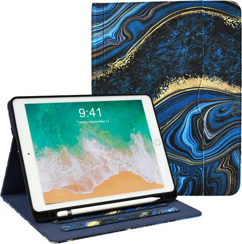 Miniatura 8 de Zonefoker Fundas para iPad de 6ª generación 2018/2017, iPad Air 2 2014, iPad Air 2013, iPad Pro 9.7 pulgadas 2016 con soporte para lápices, funda