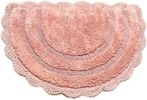Miniatura 73 de Chardin home Alfombra de baño de ganchillo beige, alfombra de baño ovalada 100% algodón con borde de ganchillo artesanal hecho a mano, alfombra