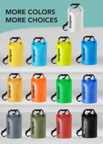 Miniatura 5 de Bolsa seca Unigear impermeable, 2L/5L/10L/20L/30L/40L, Bolsas flotantes y ligeras para kayak, navegación, pesca, natación y camping con funda Azul