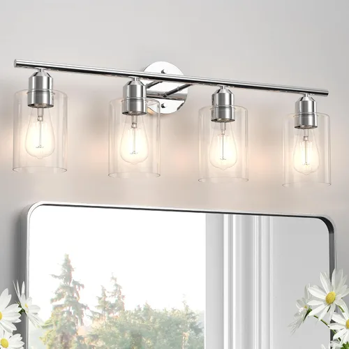 Miniatura 17 de Luz de Tocador de Baño Negra de 2 Luces Luces de Tocador de Baño Rústicas Sobre Espejo, Certificada por UL Apliques de Pared Industriales Modernos