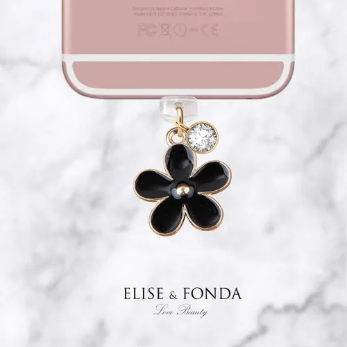 Miniatura 3 de ELISE & FONDA CP109 Puerto de carga USB Anti polvo Plug Little Lily Flower Colgante Teléfono Charm para iPhone 11/XS MAX/XR/X/8 Plus/7/6S/7/SE iPad
