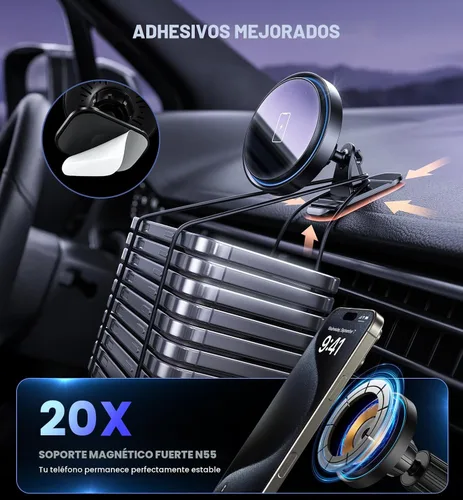 Miniatura 6 de Cargador de Soporte para Coche Mag-Safe 15W Cargador Inalámbrico Magnético para Coche para Accesorios de iPhone 17 Soporte Magnético para Teléfono