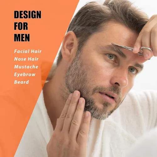 Miniatura 6 de Tijeras pequeñas de aseo facial para hombres y mujeres – Cejas, vello de nariz, bigote, barba, pestañas, kit de recortar orejas – Cortapuntas