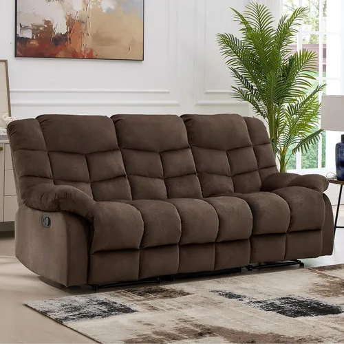 Miniatura 32 de CANMOV Silla reclinable manual, sofá reclinable individual con respaldo y reposabrazos sobrerelleno para sala de estar, muebles de dormitorio
