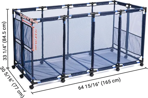 Miniatura 9 de Yescom Cesta de almacenamiento de flotador de piscina de 280 galones, tamaño XXXL para fideos de balsa de juguete, al aire libre, 65 x 30 x 33 Azul