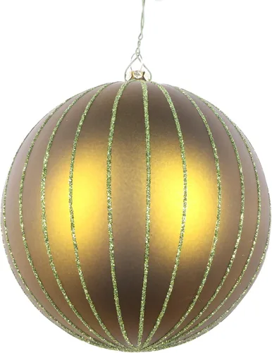 Miniatura 34 de Vickerman Adorno navideño de bola de avena mate con purpurina de 5 pulgadas. Incluye 4 piezas por bolsa.