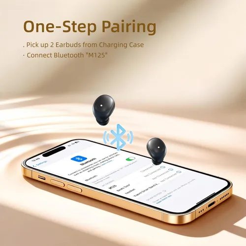 Miniatura 7 de HJX M125 - Mini auriculares invisibles para dormir de lado, auriculares intraurales ultraligeros, tiempo de reproducción de 50 horas con funda