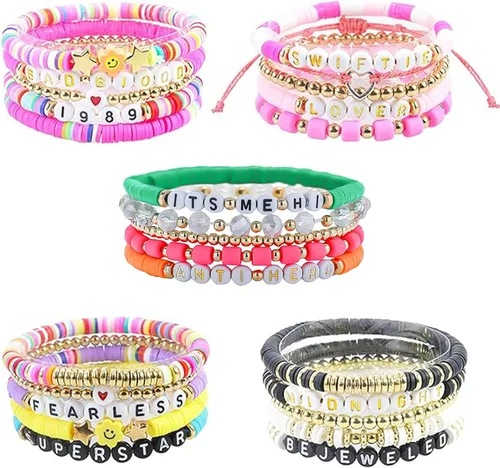 Miniatura 2 de SALBFL Pulseras elásticas para mujer, pulseras de cuentas, pulseras con dijes para mujeres, conjunto de pulseras, pulseras apilables, pulsera