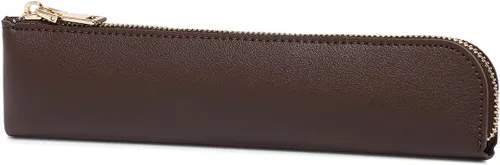 Miniatura 14 de Estuche Oxford para lápices pequeño, estuche delgado con cremallera para la oficina escolar (caqui, tela Oxford)