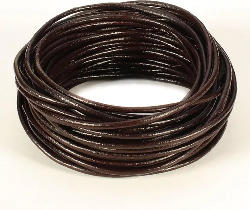 Miniatura 14 de Cordones de cuero redondos genuinos Beadnova de 0.05 a 0.19 in para el collar de la pulsera que rebordea la fabricación de la joyería, 01.blanco