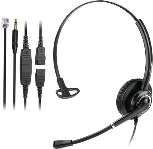 MAIRDI Auriculares telefónicos con conector RJ9 y conector de 0.138 in para teléfono fijo de escritorio, teléfono celular, PC, portátil, auriculares