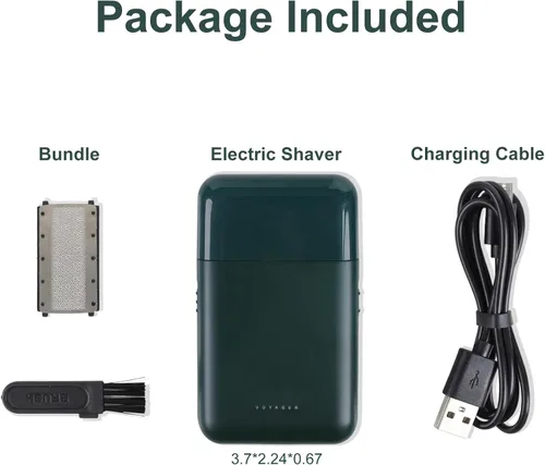 Miniatura 8 de Maquinilla de afeitar eléctrica para hombres, mini afeitadoras eléctricas de aluminio con recortador de barba, afeitadora inalámbrica en seco
