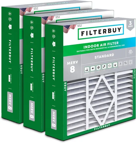 Miniatura 12 de Filterbuy Filtro de aire MERV 8 Essential Dust & Allergy Defense de 10 x 17 x 2 (paquete de 3), filtros exteriores plisados electrostáticos