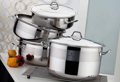 Miniatura 2 de Olla profunda de acero inoxidable con tapa de vidrio, olla de sopa para cacerola profunda, adecuada para estufa de inducción