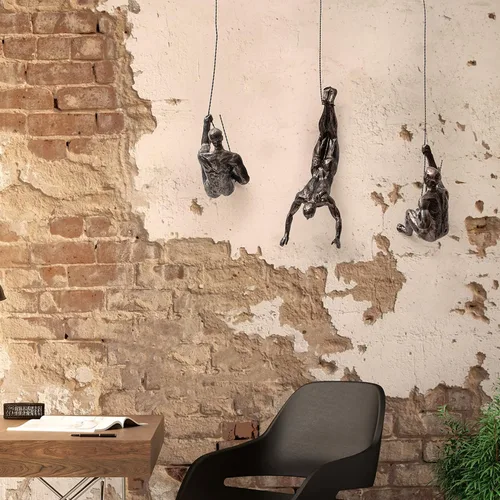 Miniatura 4 de GUTE Juego de 3 esculturas artísticas de pared para hombres y hombres que escalan (juego de 3) – Regalo perfecto para decoración del hogar, arte