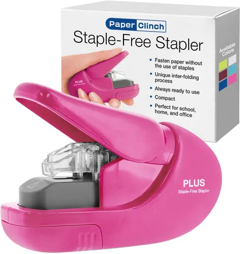 Miniatura 12 de PLUS Paper Clinch Engrapadora de Escritorio sin Grapas, Azul Azul (Premium Blue)
