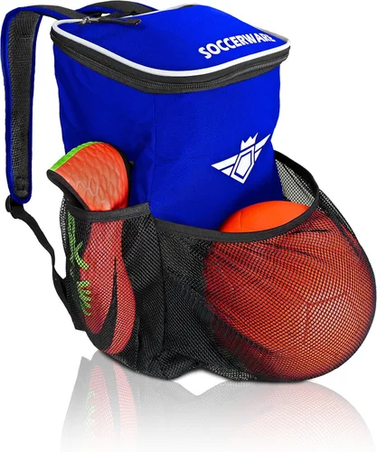 Miniatura 13 de Mochila de fútbol con compartimento para pelotas - Para niños y niñas La bolsa se adapta a todos los equipos de fútbol y equipo de gimnasio (negro)