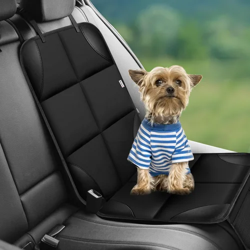Miniatura 5 de Protector de asiento de automóvil para silla infantil, resistente al agua 600D, protege el asiento de las huellas del bebé, con respaldo Negro 2