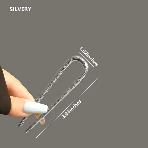 Miniatura 4 de Horquillas francesas para mujer, 3 piezas, elegantes giros franceses, moños y recogidos sin daños en el cabello, pin francés de metal en forma de U