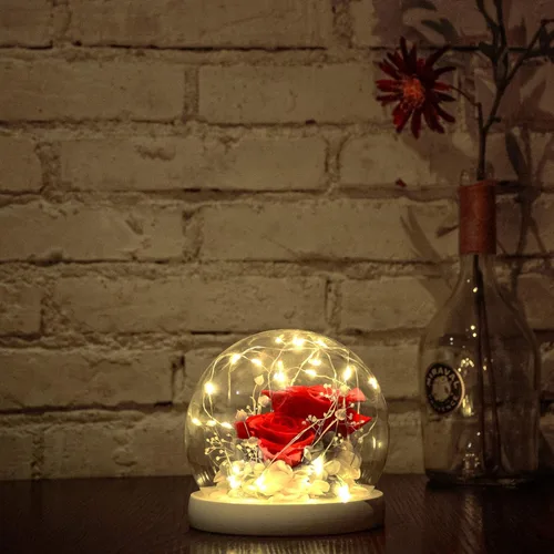 Miniatura 3 de Flor fresca hecha a mano, rosa eterna Rojo brillante