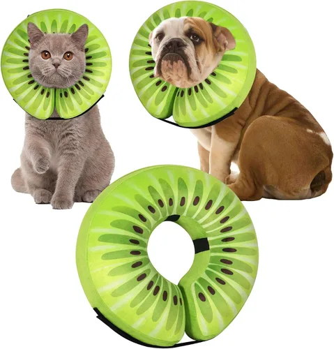 Miniatura 13 de Collar de Dona de Recuperación para Perros y Gatos, Collar de Cono de Perro Inflable Alternativa Después de la Cirugía, Cono Suave para Perros Azul