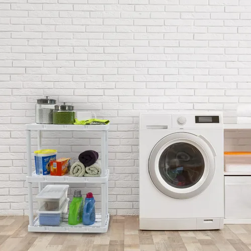 Miniatura 2 de Gracious Living Knect-A-Shelf - Paquete de 3 estantes de almacenamiento ligeros, organizador ventilado de 3 estantes para el hogar, garaje, sótano
