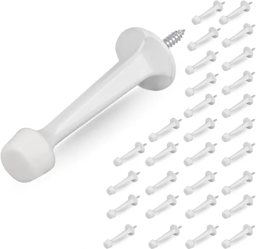 Miniatura 41 de HOMOTEK Paquete de 20 topes de puerta rígidos sólidos resistentes con punta de goma suave, tope de puerta fundido de zinc para proteger la pared