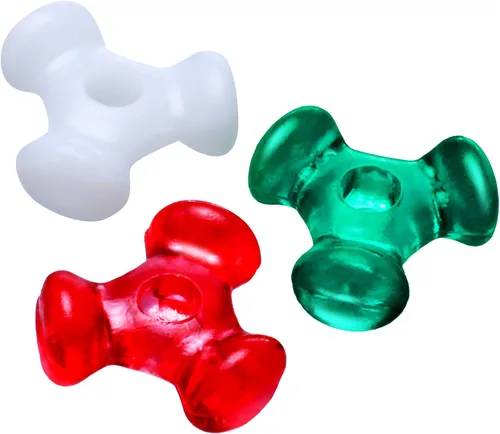 Miniatura 2 de Tres cuentas de Navidad, adornos de cuentas navideñas, kit de adornos de bastón de caramelo, incluye tres cuentas de plástico de 0.38 pulgadas