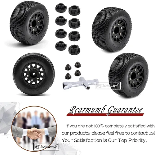 Miniatura 6 de 4 neumáticos de camión Rc, ruedas y neumáticos hexagonales RC de 0.472 in/0.551 in para 1/10 Slash 2WD 4×4 4wd, Arrm a Senton Axia1 Red cat Rc 4wd