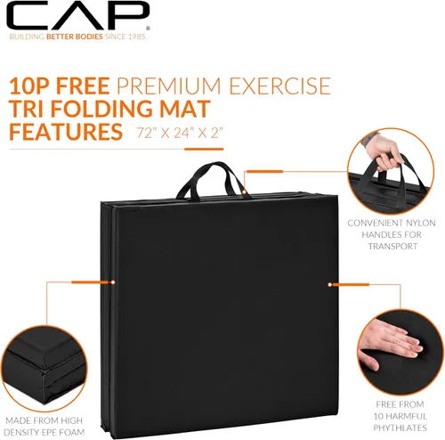 Miniatura 3 de CAP Barbell All Purpose Folding Anti Tear Exercise Training Aerobic Fitness Gym & Gymnastics Balance Mat Multiple