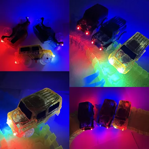 Miniatura 2 de Pistas de coches de repuesto con luz LED, juguetes de coches que brillan en la oscuridad, pistas de carreras de coches compatibles con juguetes