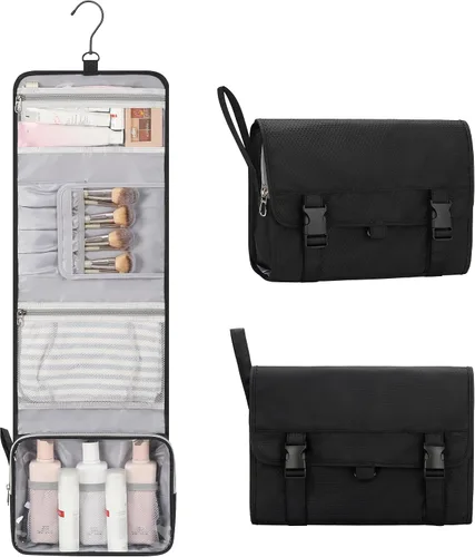 Miniatura 14 de Pequeña bolsa de aseo colgante para hombres y mujeres, organizador colgante portátil para kit de ducha de tamaño de viaje, accesorios de maquillaje