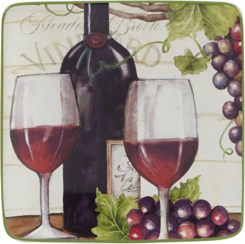 Miniatura 2 de Certified International Meadow Brook - Platos para canapé/almuerzo/aperitivo de 6 pulgadas, diseños surtidos, multicolor, grande, juego de 4