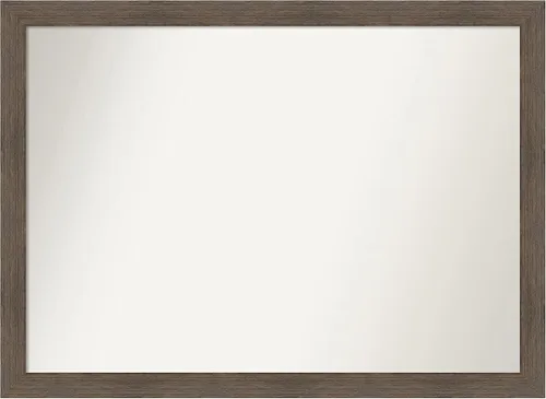 Miniatura 15 de Amanti Art Espejo de pared personalizado no biselado (24 x 27 pulgadas), marco estrecho de nogal chipre - varios tamaños personalizados - Espejo