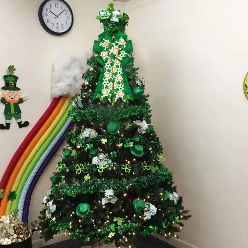 Miniatura 4 de Arcos de corona de San Patricio, lazos de San Patricio, sombrero de trébol verde de herradura, lazo de arpillera para coronas, lazos de cinta