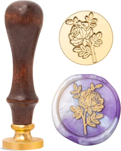 Miniatura 7 de Juego de sellos de cera para flores y plantas, kit de sellos de sellado botánico, rosa romántica, elegante, lavanda, hojas de eucalipto, cosmos
