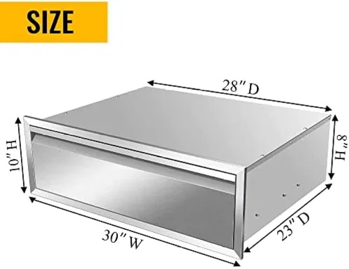 Miniatura 3 de Cajones de cocina para exteriores, cajones de barbacoa de triple acceso de acero inoxidable con asa, cajones de isla para cocinas al aire libre