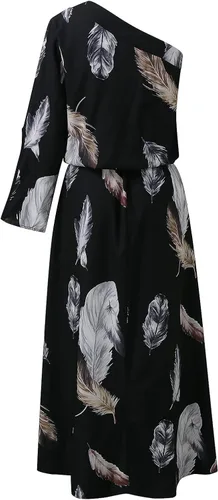 Miniatura 5 de Vestido corto fruncido con estampado floral para mujer, manga mariposa, asimétrica, morada