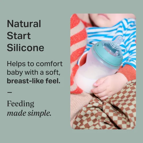 Miniatura 2 de Tommee Tippee Natural Start - Biberones de silicona anticólicos de 9 onzas, sin BPA, para bebés de 0+ meses, la silicona se siente como la piel