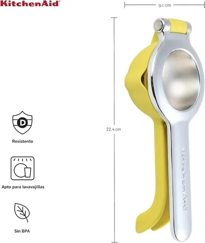 Miniatura 2 de KitchenAid Exprimidor de jugo de cítricos para limones y limas con colector de semillas y boquilla de vertido, limón, 8 pulgadas