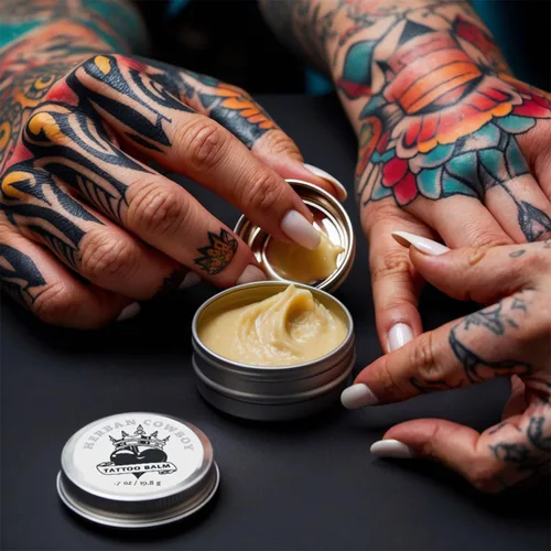 Miniatura 5 de Herban Cowboy Bálsamo de tatuaje para un cuidado óptimo del tatuaje y vida útil, mejorado con ingredientes naturales, no graso, no arenoso