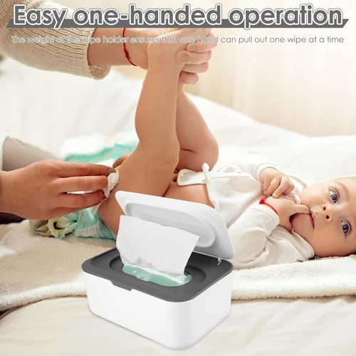 Miniatura 4 de Paquete de 2 dispensadores de toallitas para bebé, dispensador de toallitas para baño, diseño de sellado que mantiene fresco, fácil abierto, a