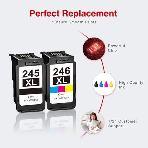 Miniatura 3 de Cartucho de tinta St@r Ink 246XL 245XL de repuesto para Canon Ink 245 y 246 PG-245XL CL-246XL Compatible con Canon 245XL 246XL Combo Pack