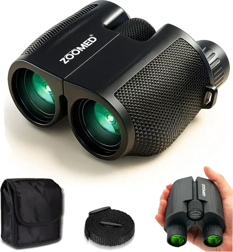 Binoculares compactos de alta potencia de 10 x 25 para adultos, observación de aves de largo alcance, viajes para cruceros, ligeros y pequeños para