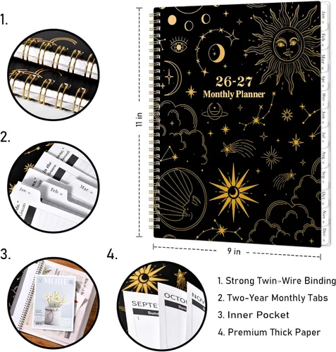 Miniatura 6 de Planificador Mensual 2026-2027 - 9'' x 11'', Planificador de Calendario Mensual 2026-2027, ENE. 2026 - DIC. 2027, Calendario Grande de 2 Años