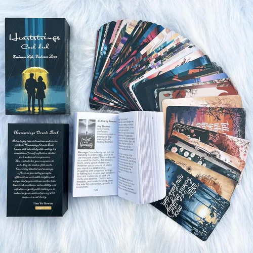 Miniatura 6 de Heartstring Oracle Cards, Twin Flame Love Oracle Cards, Oracle Deck y cartas de tarot para principiantes, 56 cartas con una guía detallada