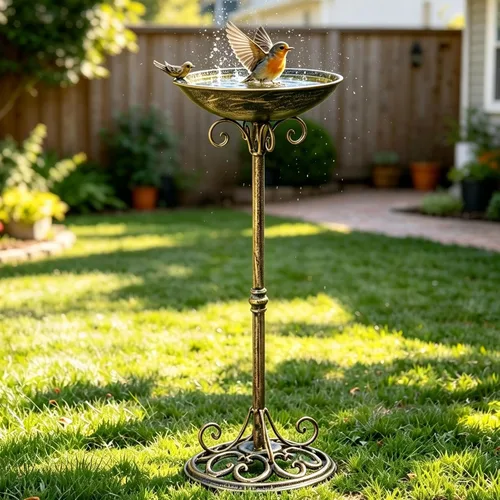 Miniatura 9 de Fuente Solar para Pájaros para Exterior, Juego de Combo de Fuente Solar y Baño de Pájaros con Soporte de Metal y Burbujeador, Baños Solares