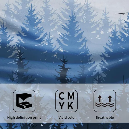 Miniatura 3 de Winter Trees - Juego de 2 toallas de mano de 28 x 14 pulgadas, diseño de árbol de pino de nieve, color beige, absorbente, de microfibra, para baño