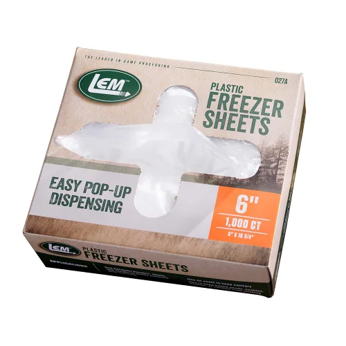 LEM Productos Hojas de congelador de 6", antiadherentes, polietileno no poroso, caja de 1000 unidades